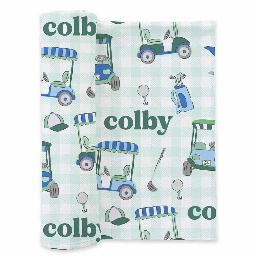 Birdie Babes Personalized Swaddle Blanket | Green