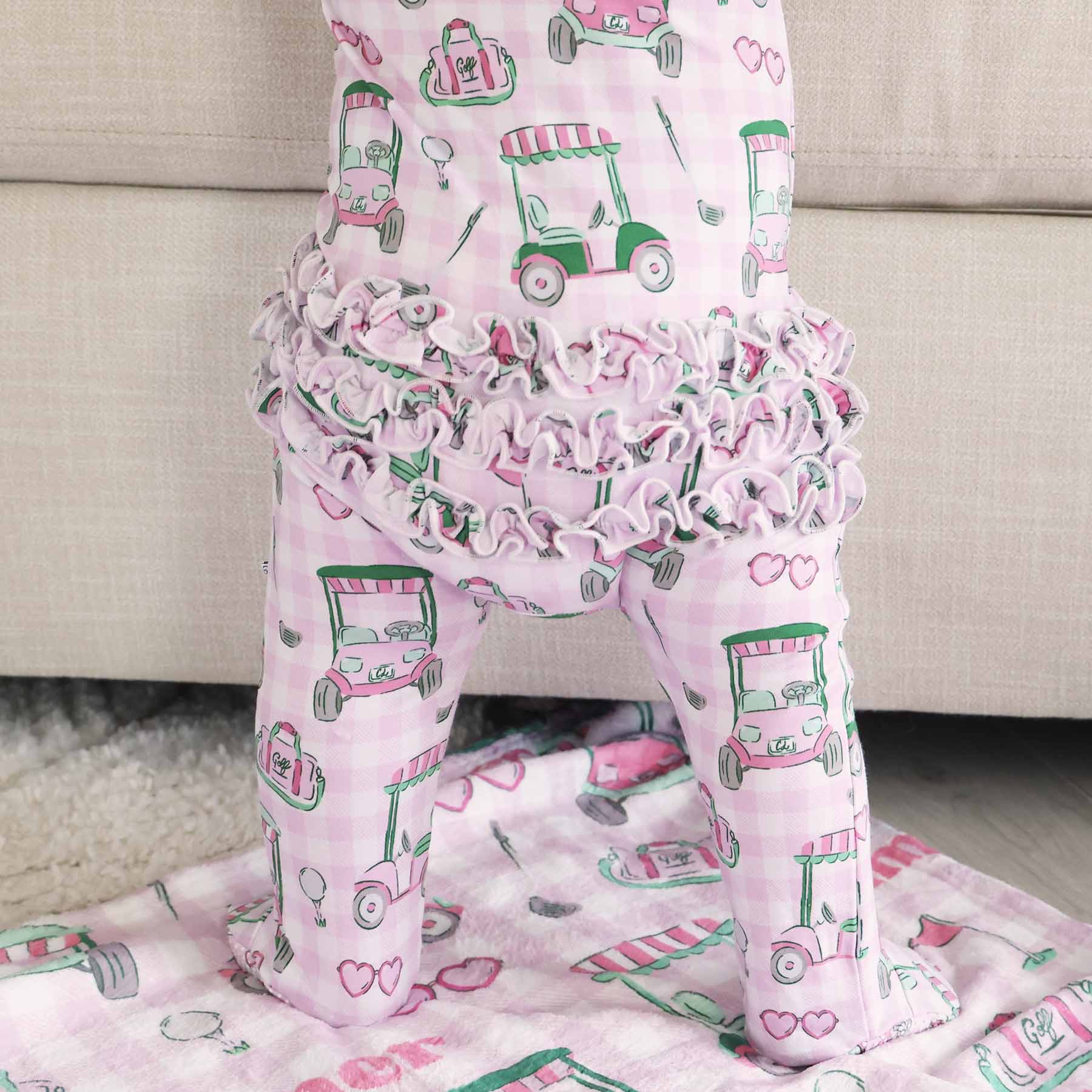 Birdie Babes Ruffle Zipper Footie | Pink