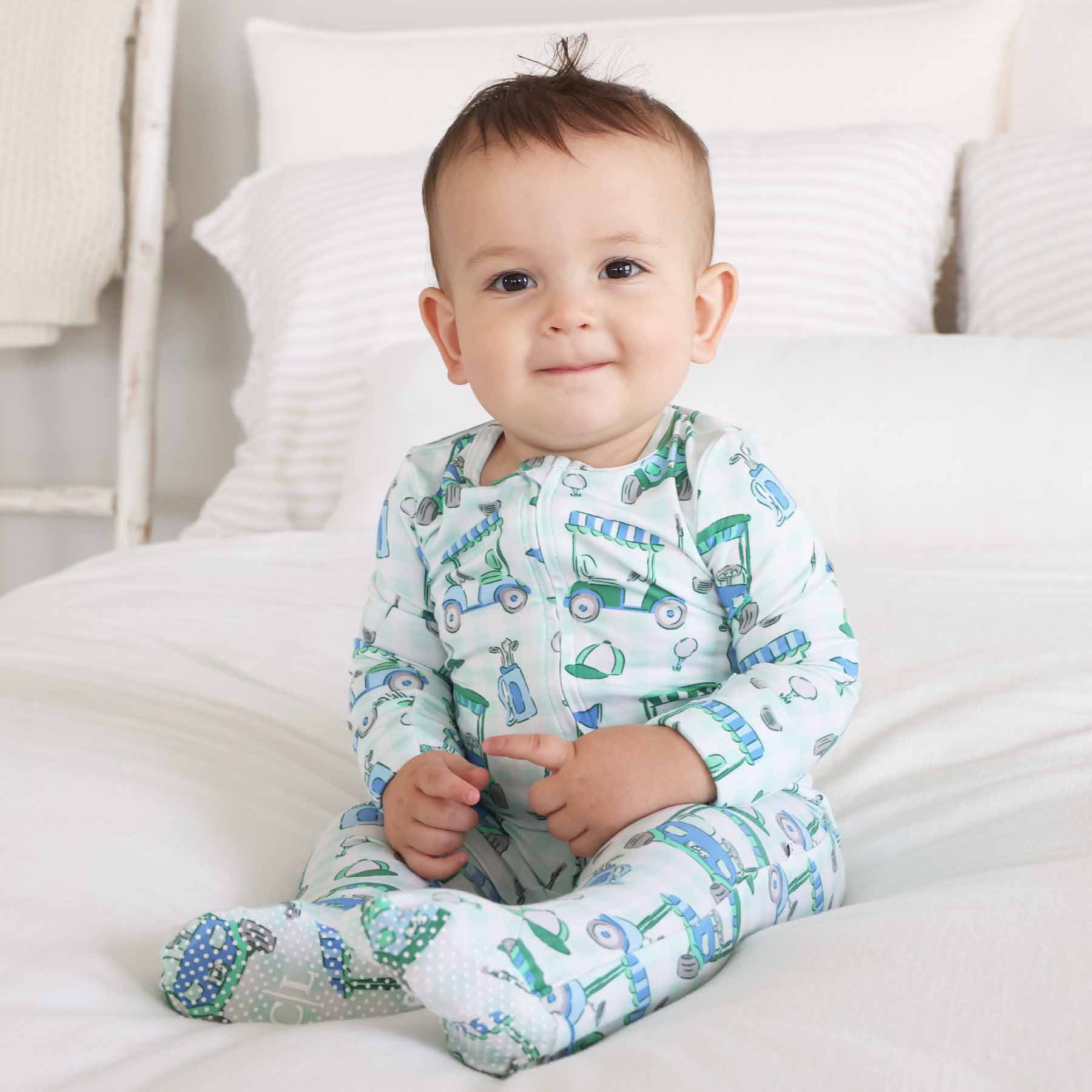 Birdie Babes Zipper Footie | Green