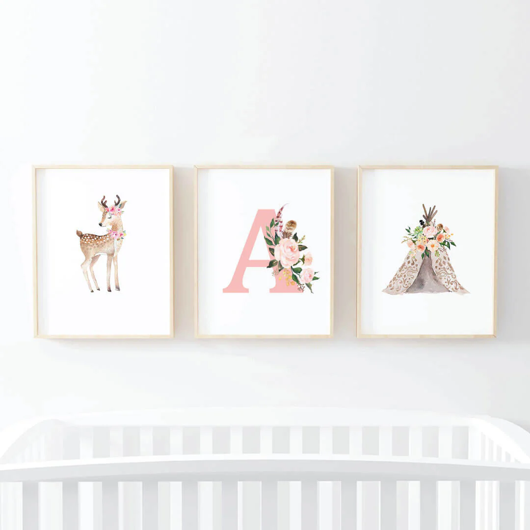 Blakely's Boho Woodland Deer Bundled Digital Nursery Art