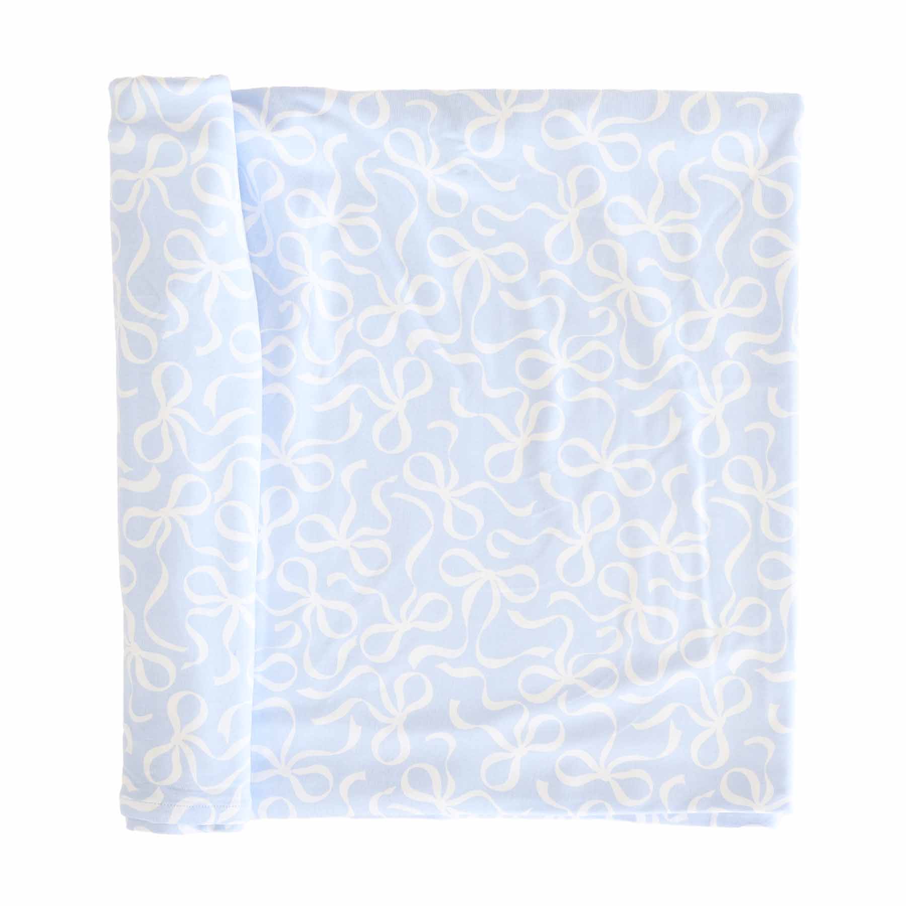 Blue-tiful Bows Oversized Swaddle Blanket