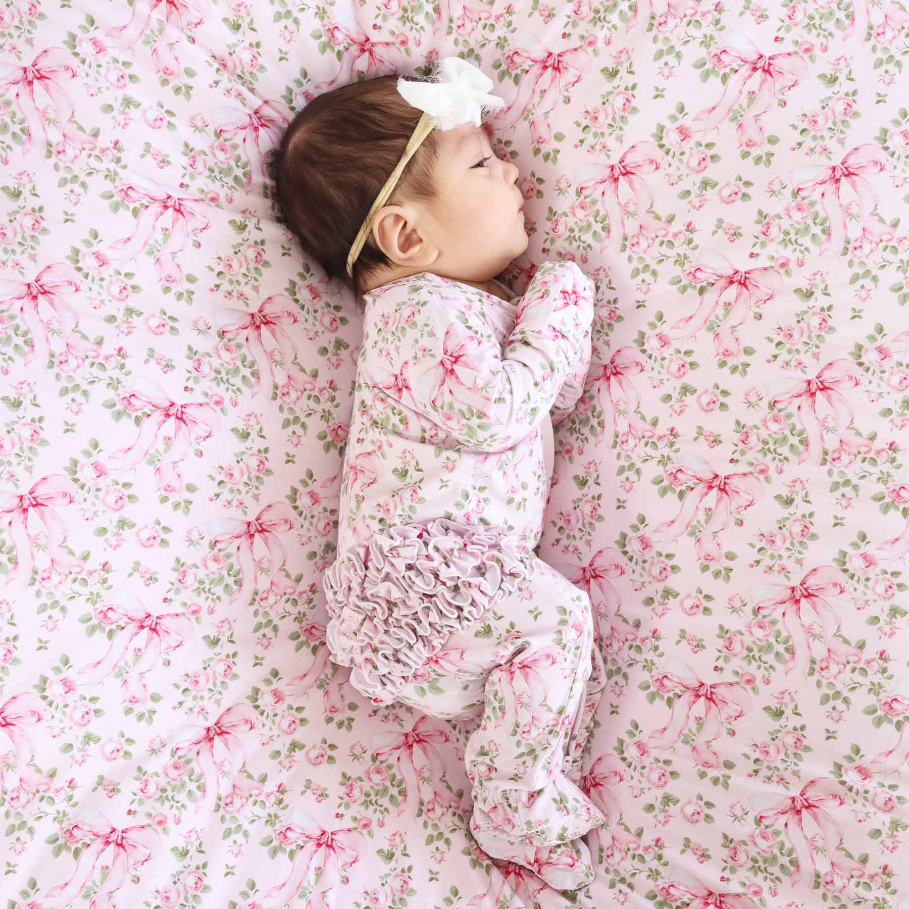 Bows in Bloom Ruffle Zipper Footie