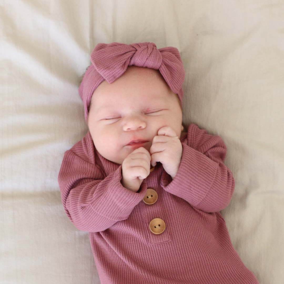 7707-boysenberry-bamboo-waffle-newborn-baby-knot-gown-hat-set-1.jpg