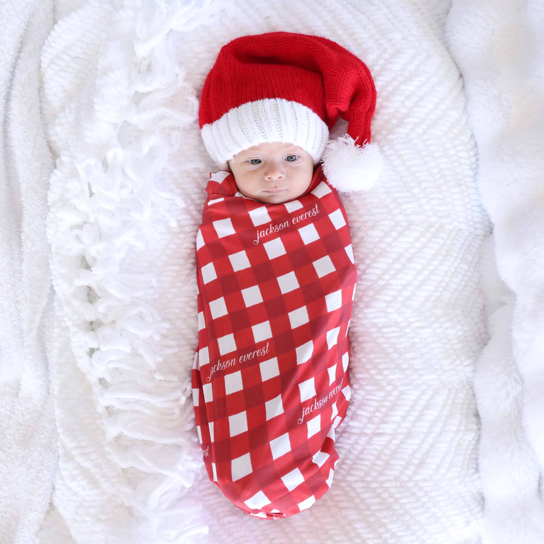 Checking It Twice Personalized Swaddle Blanket