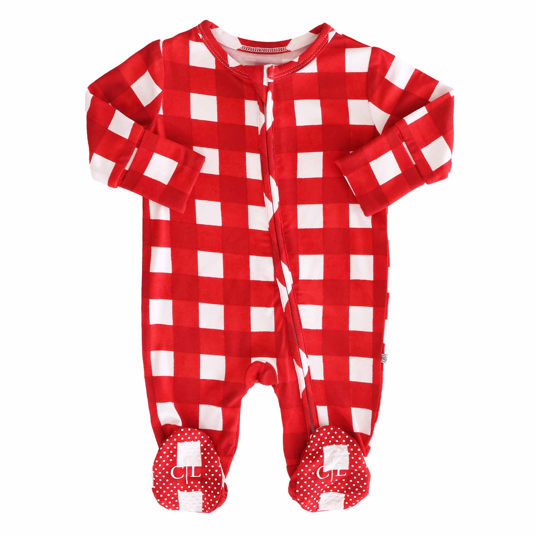 Checking It Twice Zipper Footie