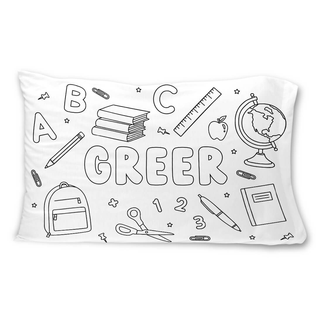 Colorable Personalized Pillowcase | School Days