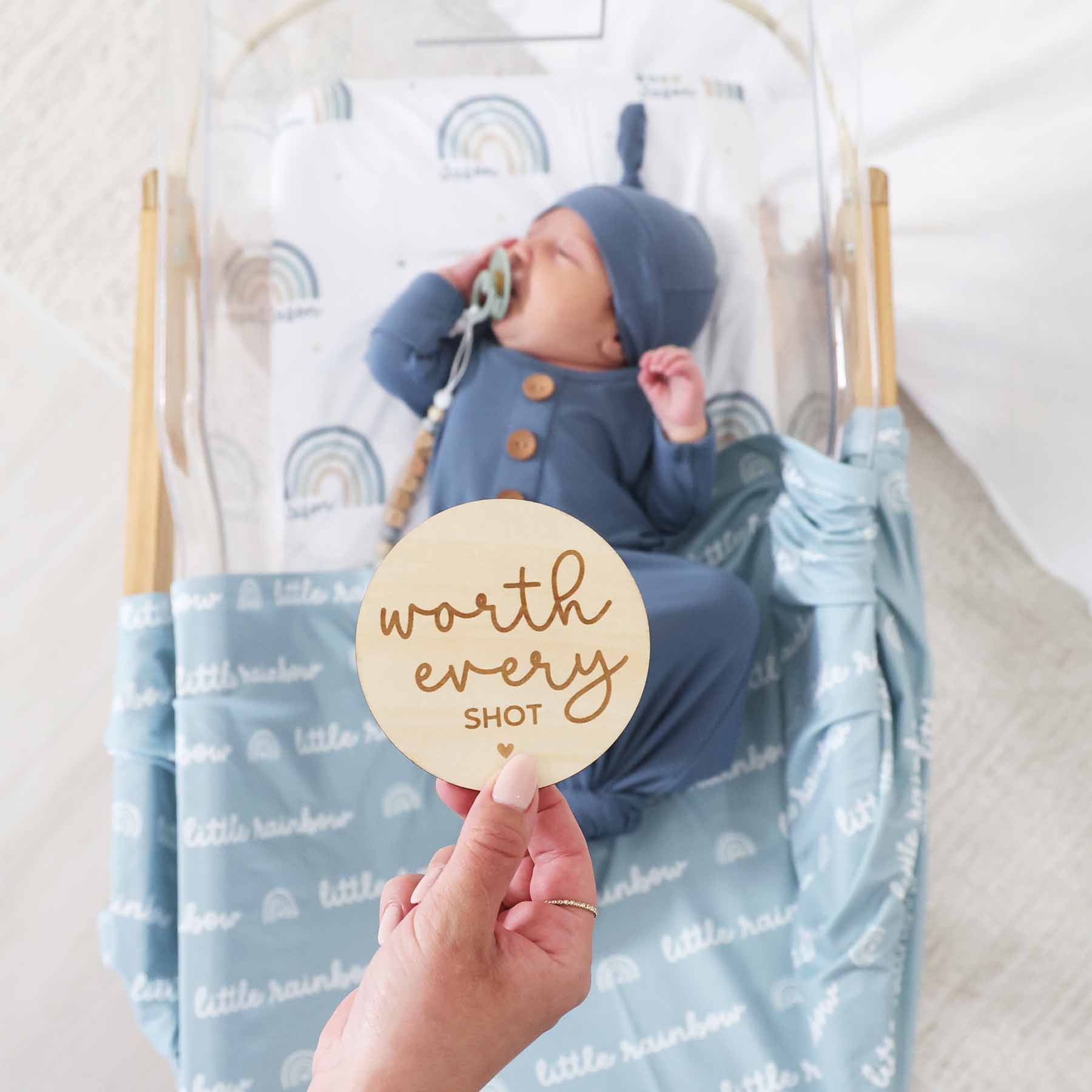 Conceive Milestone Wood Announcements