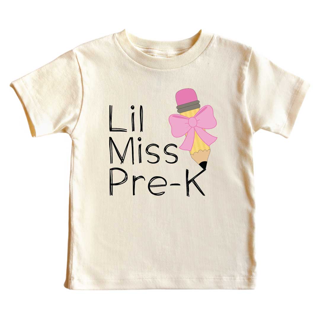 Lil Miss Pre-K Kids Graphic Tee | Natural