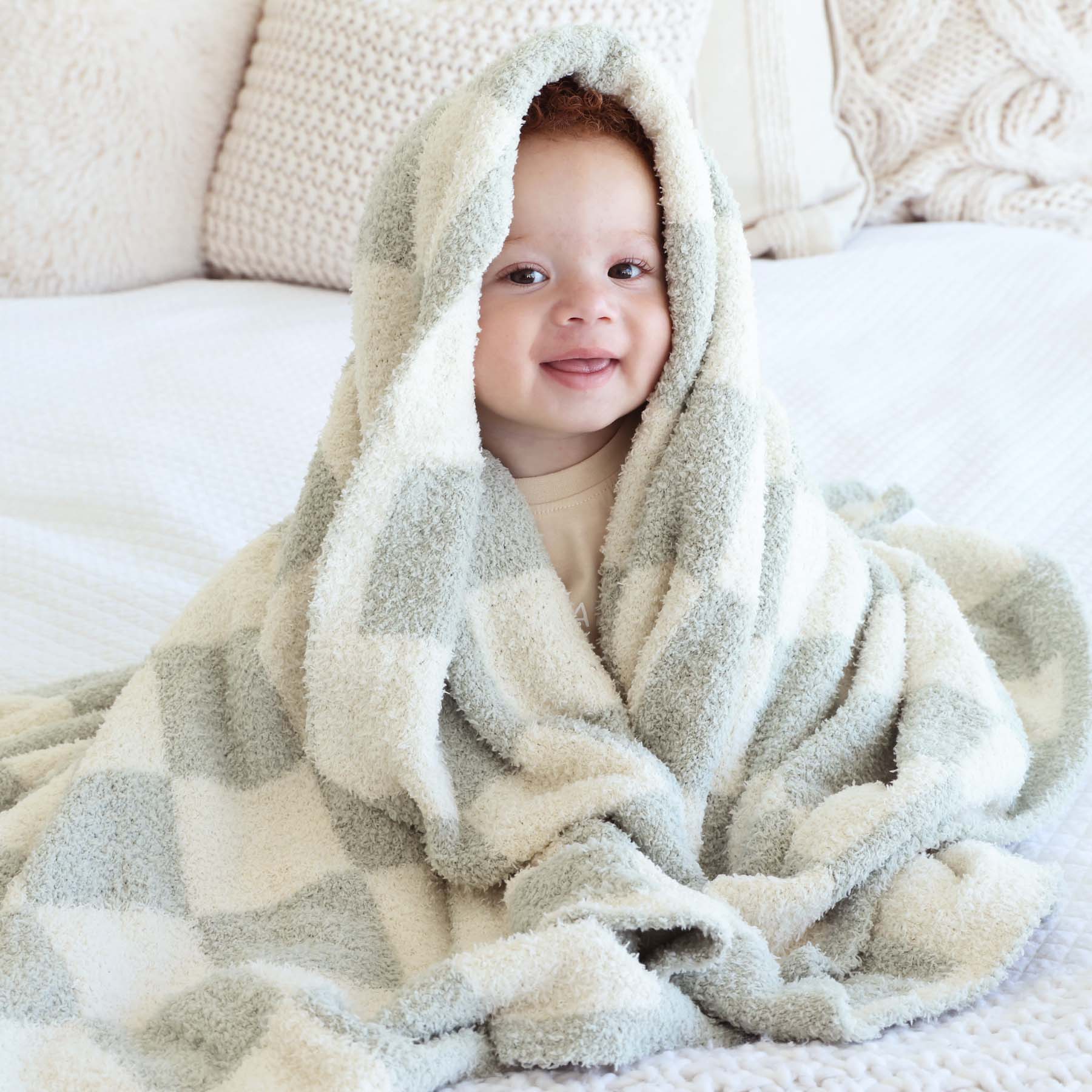 CuddleLaneâ¢ Luxe Blankets | Sage Check