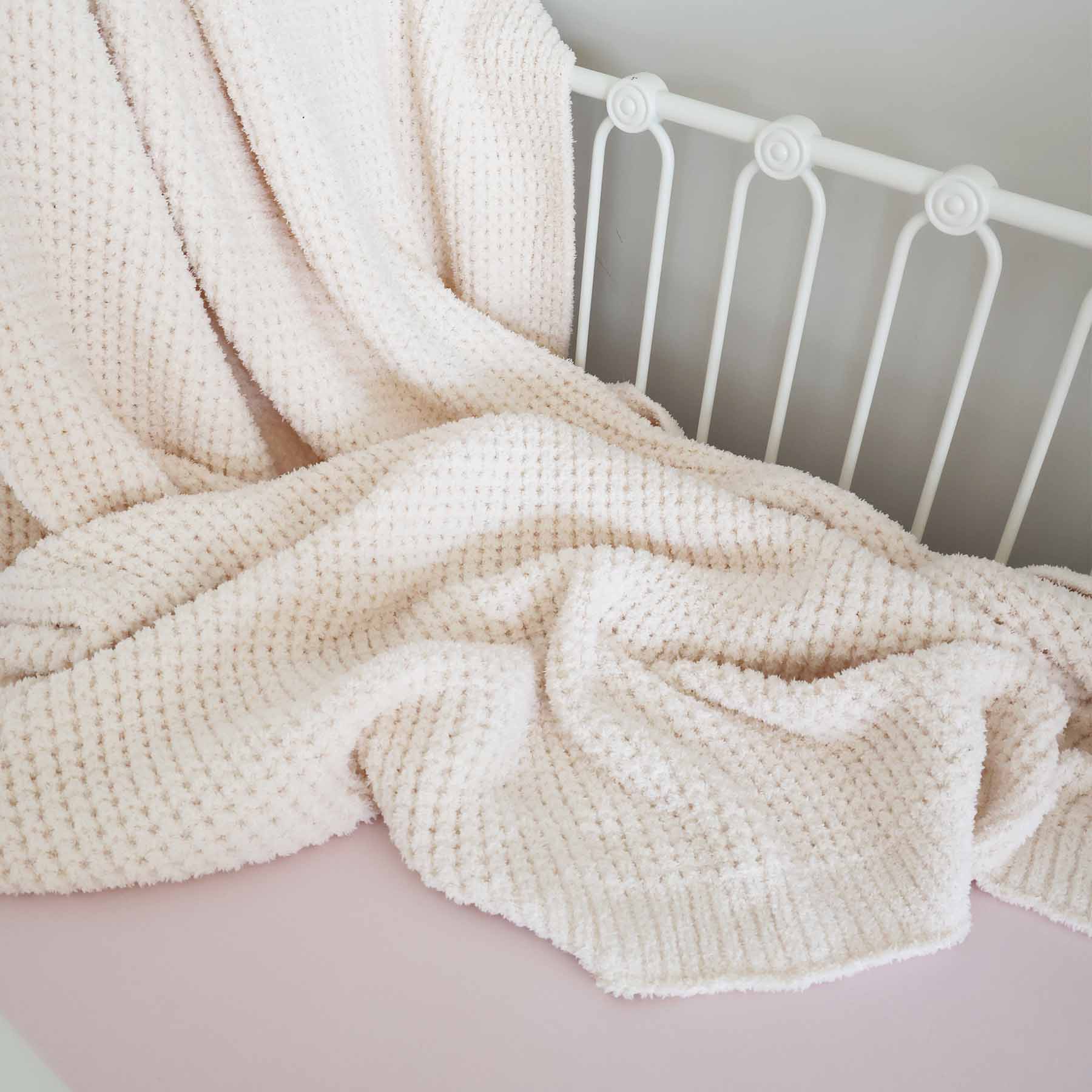 CuddleLaneâ¢ Luxe Waffle Blankets | Whisper