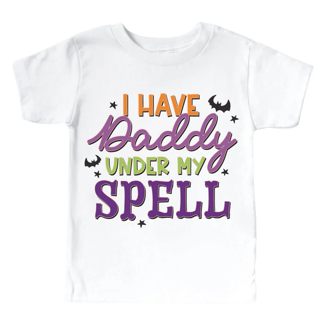 Daddy Under My Spell Graphic Bodysuit & Kids Tee | White