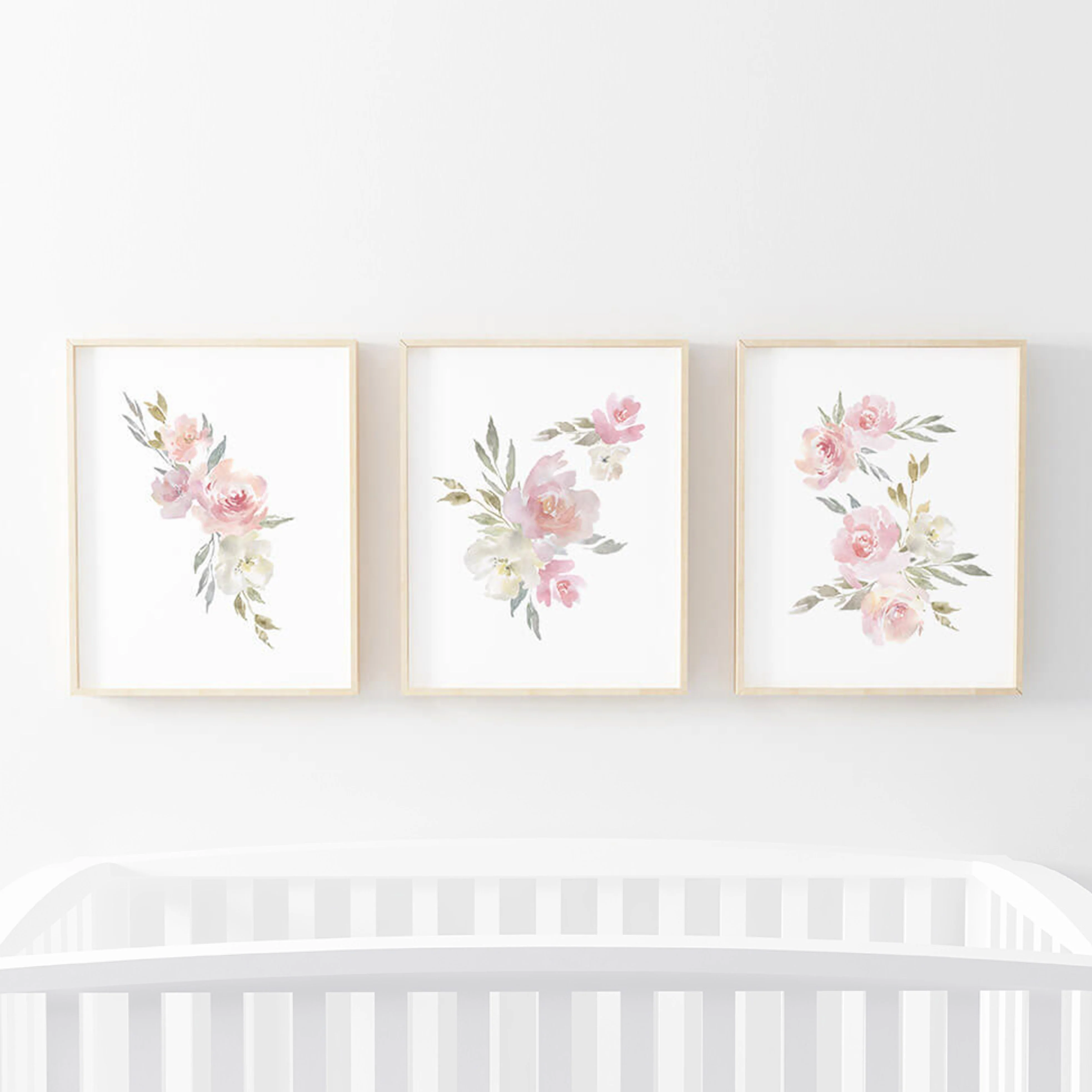 Delaney Dusty Blush Floral Bundled Digital Nursery Art