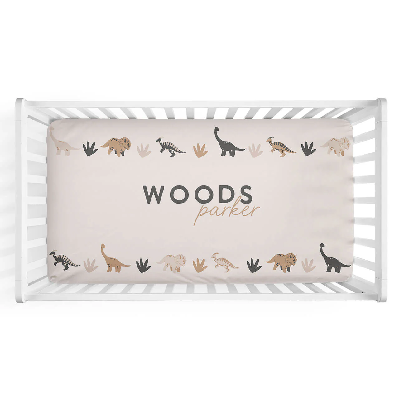 Dino Days Personalized Crib Sheet