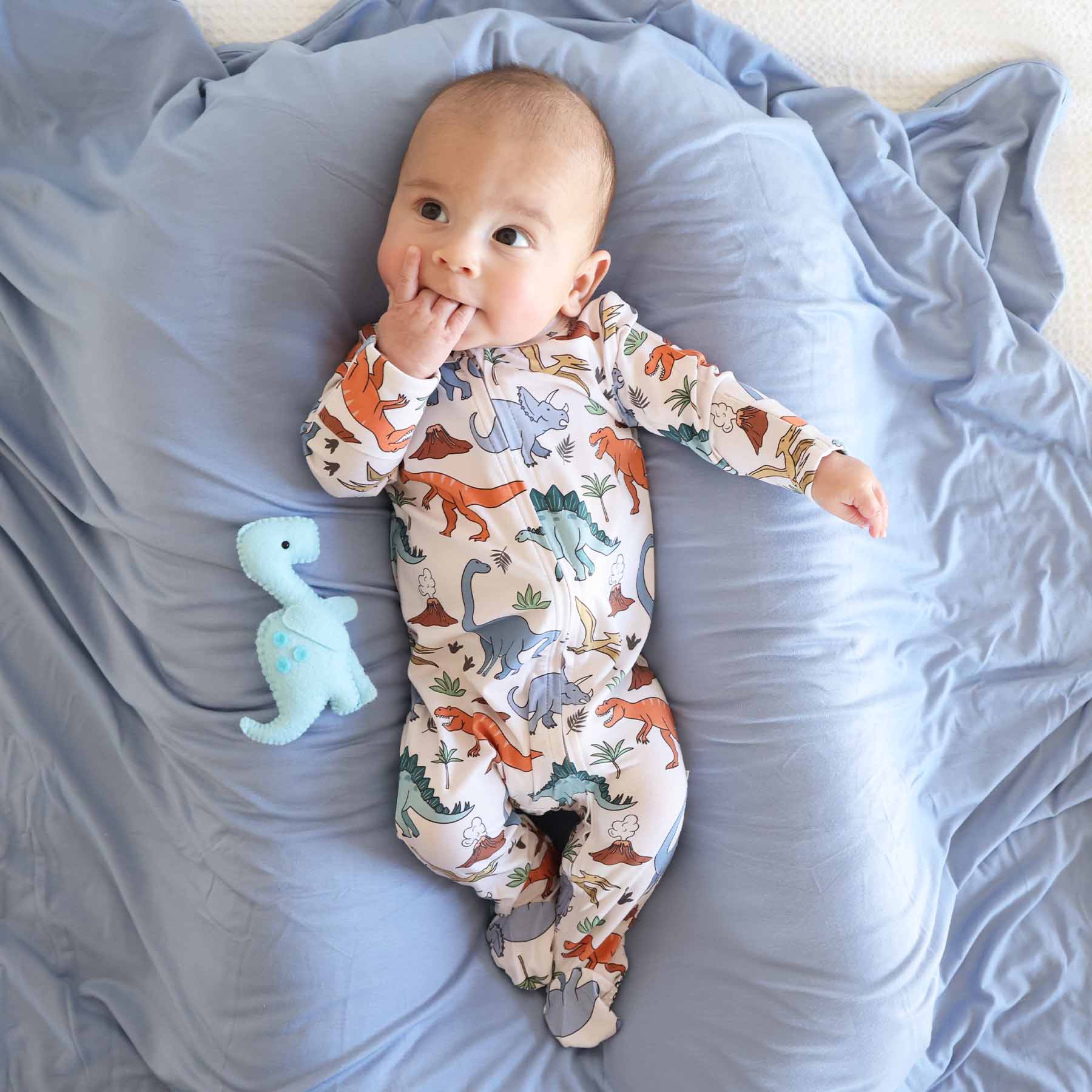 Dino Dude Zipper Footie