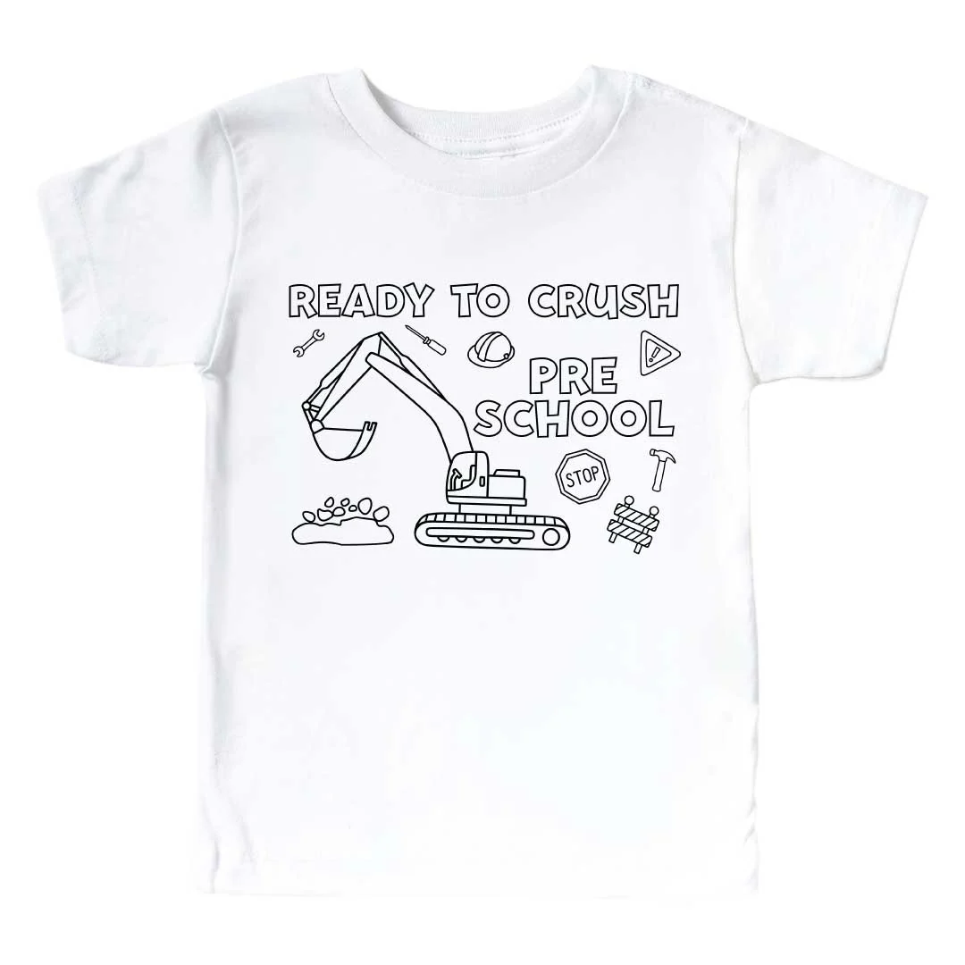Ready To Crush School Colorable Kids Graphic Tee | White