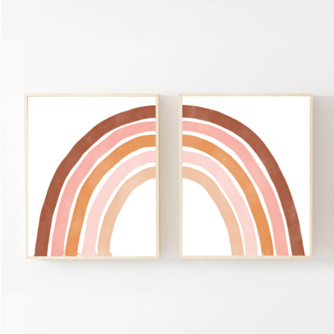 Girlie Rainbow Bundled Digital Nursery Art